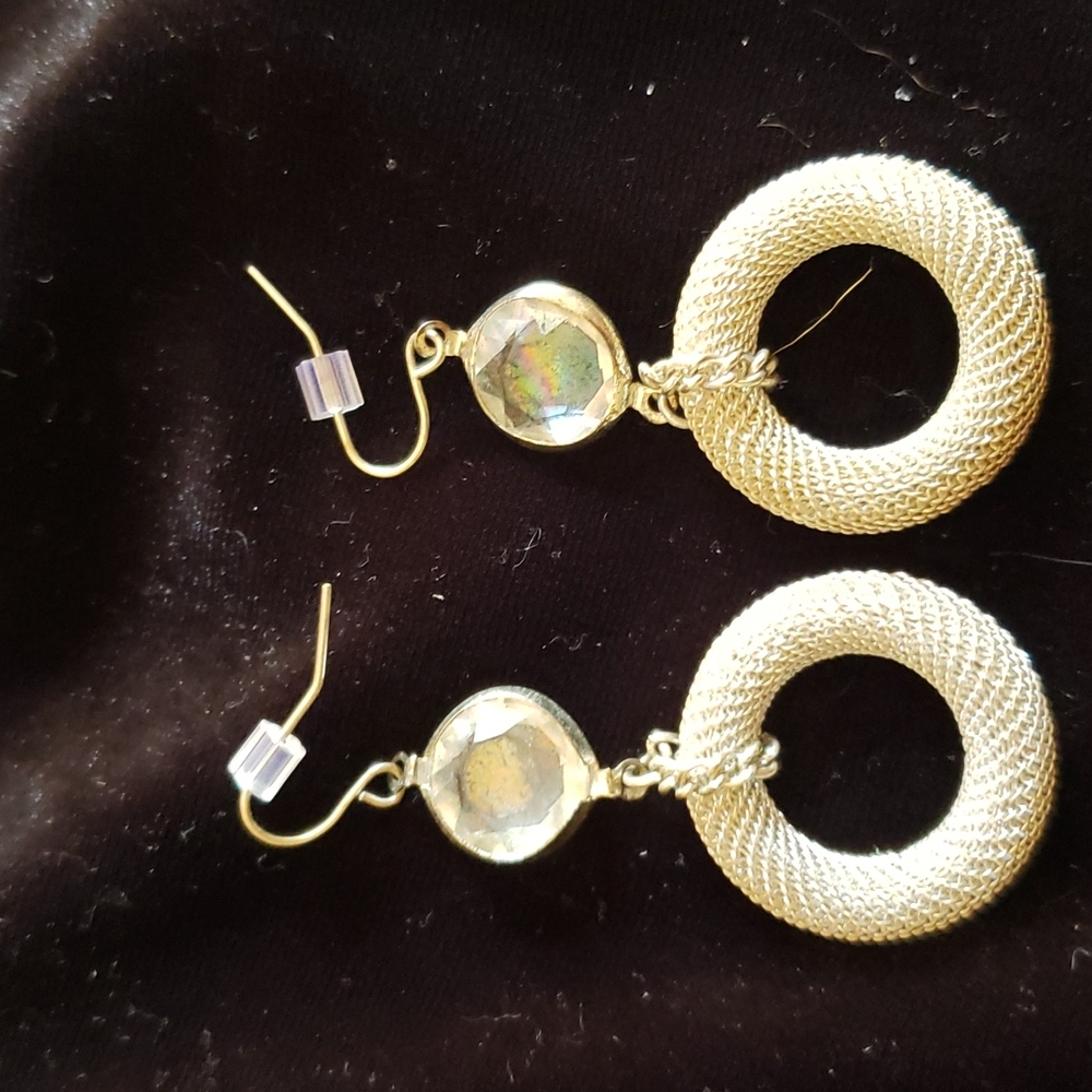 FREE With Bundle.  Silvertone dangle earrings